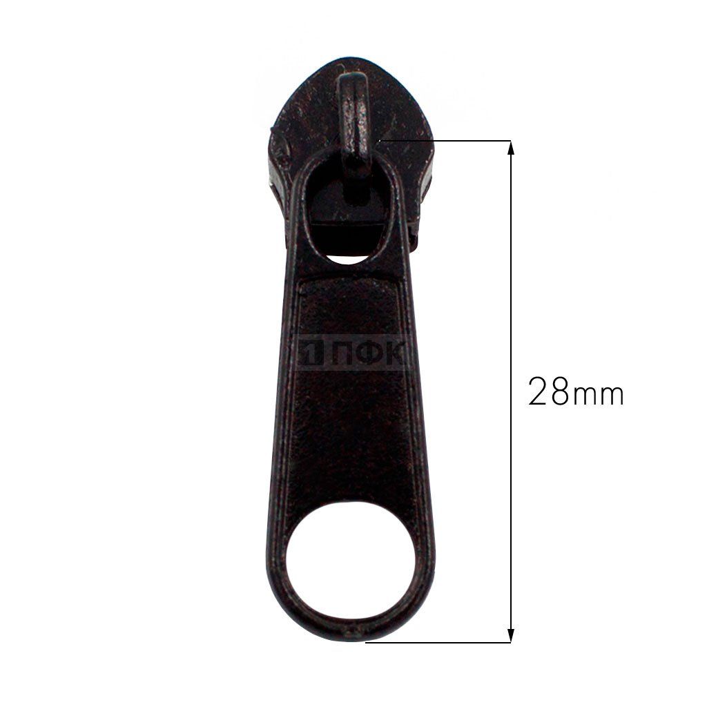 Бегунок для спиральной (витой) молнии тип 7 галант цв 322 черный (уп 200шт/4000шт) 2,5гр