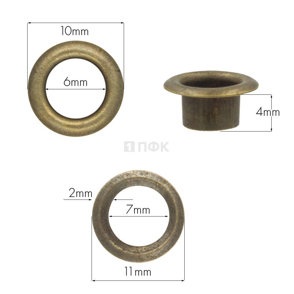 Люверсы №4 6мм сталь эконом цв антик (уп 5000шт/100000шт) — ПФКР Люверсы №4 6мм сталь эконом цв антик (уп 5000шт/100000шт)