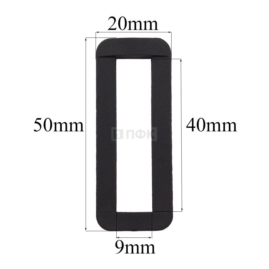 Пряжка-рамка Р-40(ОЩ-40) ПП 40мм цв черный (уп 1000шт/10000шт)