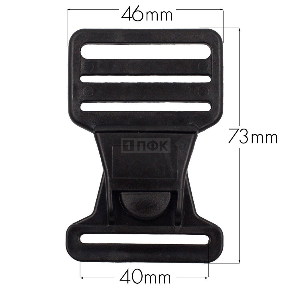 Фастекс Ф-40/5 (защелка-трезубец) ПП 40мм цв черный (уп 1000шт) — ПФКР Фастекс Ф-40/5 (защелка-трезубец) ПП 40мм цв черный (уп 1000шт)