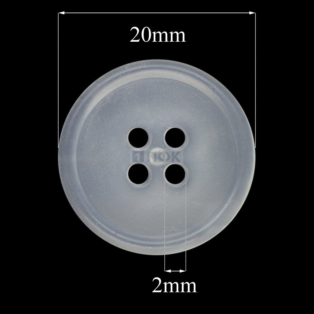 Пуговица КЛ 20-4 ПП 20мм цв прозрачный (уп 1000шт)