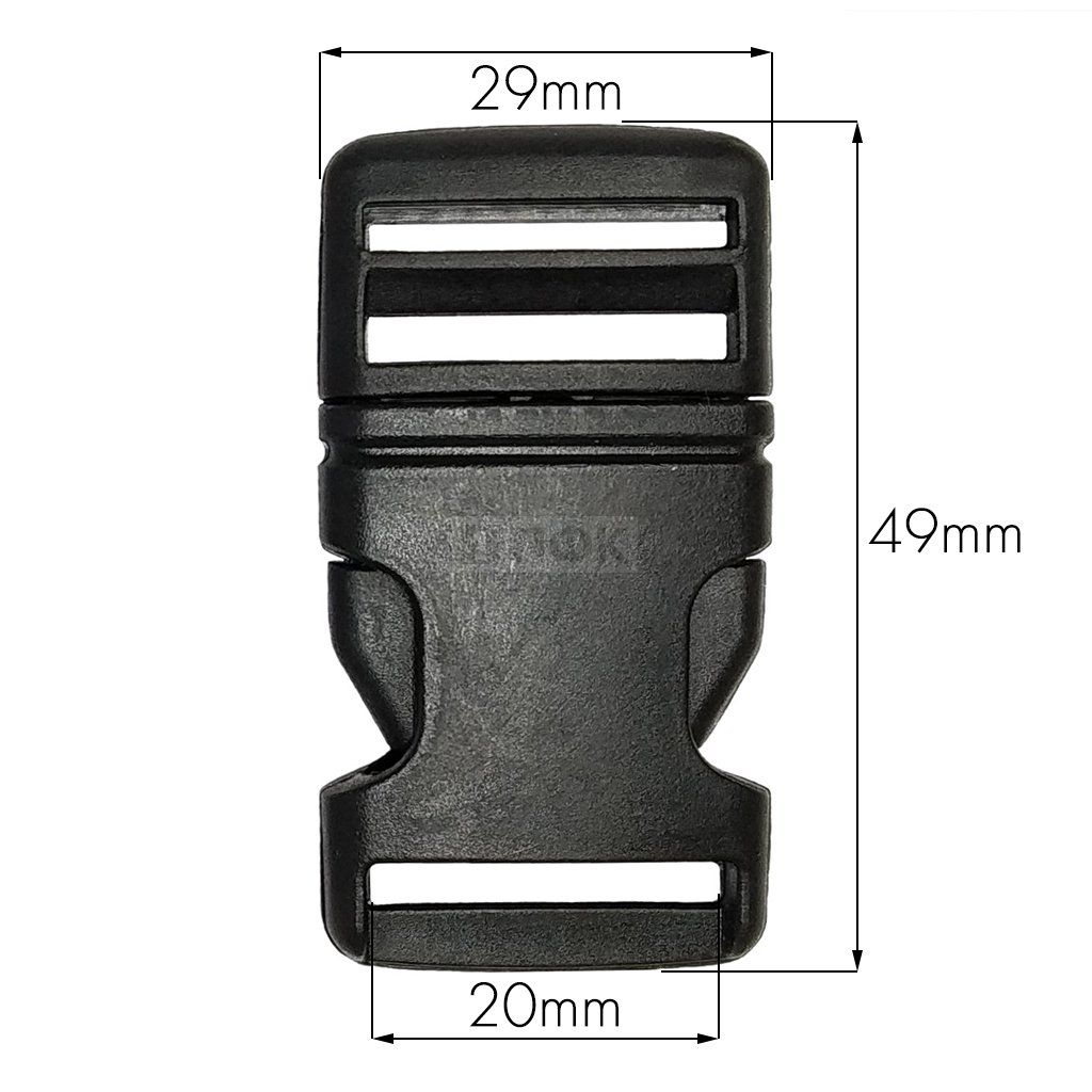 Фастекс (защелка-трезубец) арт.8921 ПП 20мм цв черный (уп 500/5000шт) — ПФКР Фастекс (защелка-трезубец) арт.8921 ПП 20мм цв черный (уп 500/5000шт)
