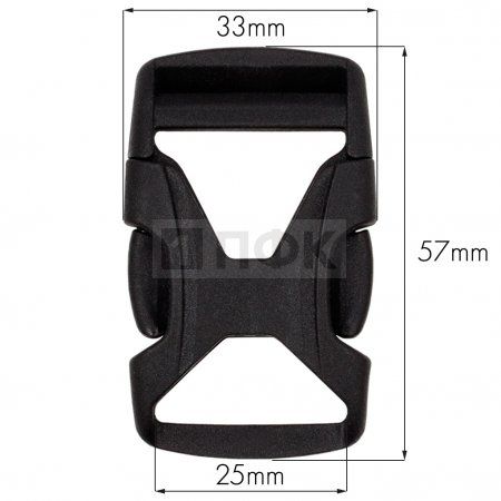 Фастекс FH-25 (защелка-трезубец) ПФЛ 25мм цв черный (уп 1000шт)