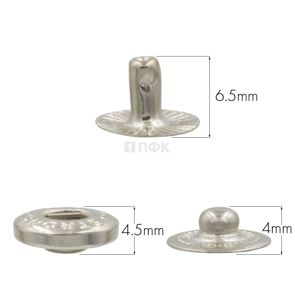 3 Части кнопки для одежды 12,5мм Альфа сталь цв никель (уп 1440шт) STRONG — ПФКР 3 Части кнопки для одежды 12,5мм Альфа сталь цв никель (уп 1440шт) STRONG