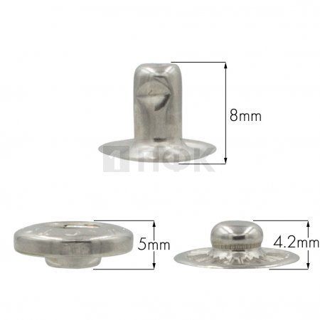 3 Части кнопки для одежды 15мм Альфа нерж цв никель (уп 720шт) STORM
