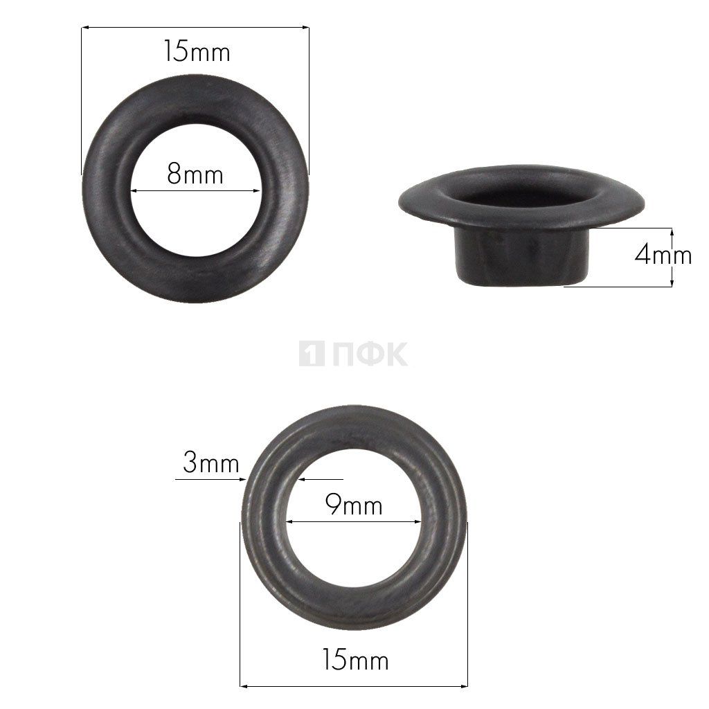 Люверсы №5 8мм сталь цв оксид (уп 1000шт) — ПФКР Люверсы №5 8мм сталь цв оксид (уп 1000шт)