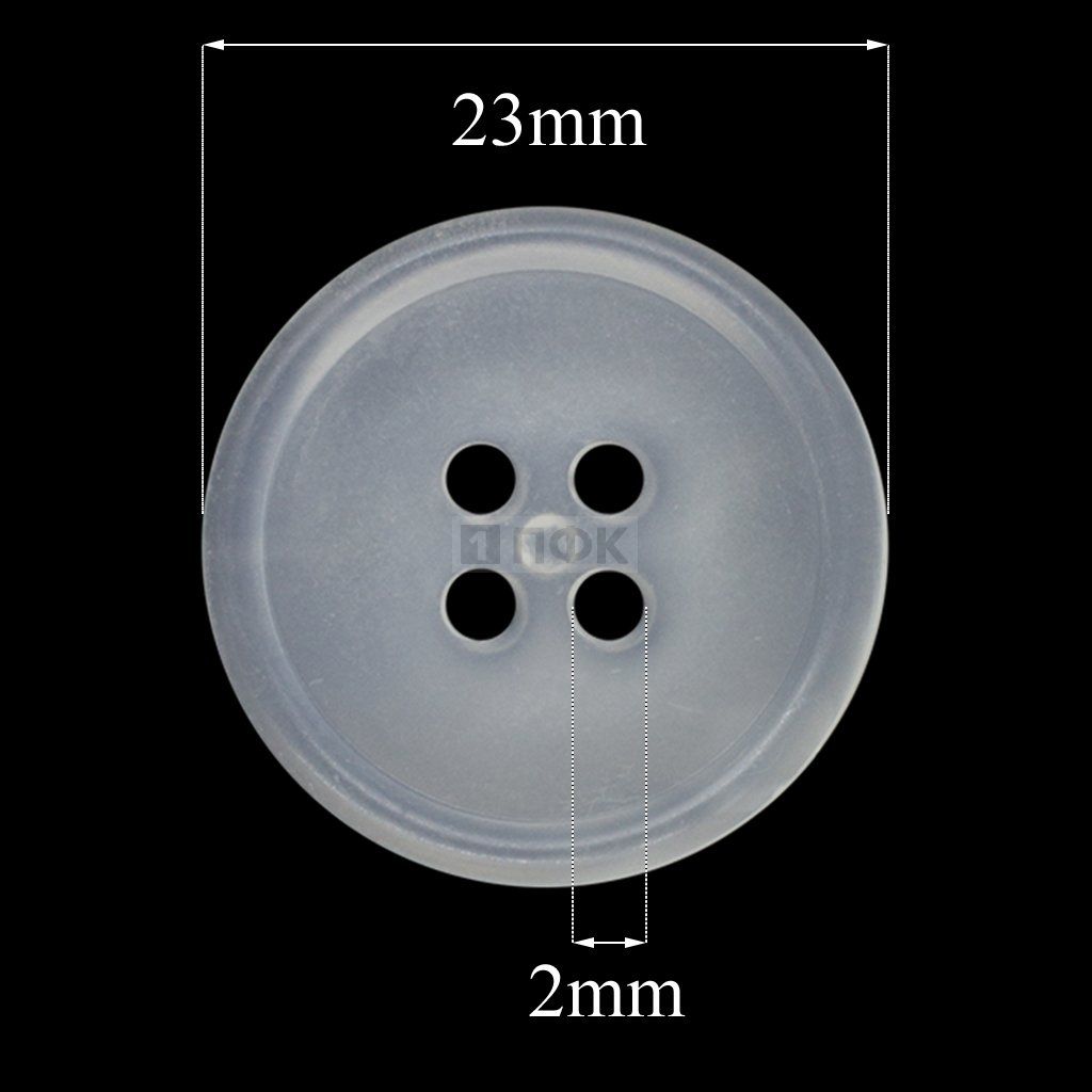 Пуговица КЛ 23-4 ПП 23мм цв прозрачный (уп 1000шт)