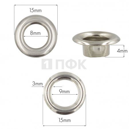 Люверсы №5 8мм нерж цв никель (уп 1000шт) Люверсы №5 8мм нерж цв никель (уп 1000шт)