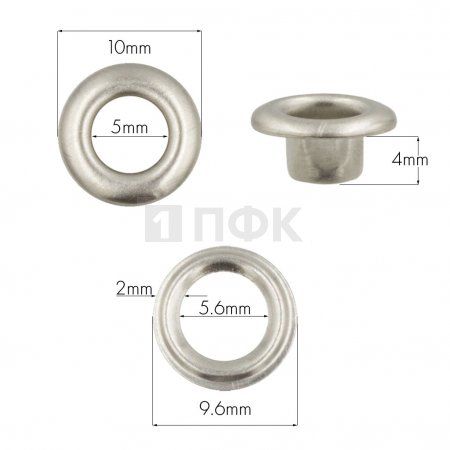 Люверсы №3 5мм латунь цв никель (уп 5000шт) Люверсы №3 5мм латунь цв никель (уп 5000шт)