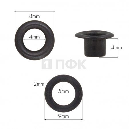 люверсы №2 4мм латунь цв оксид (уп 5000шт)