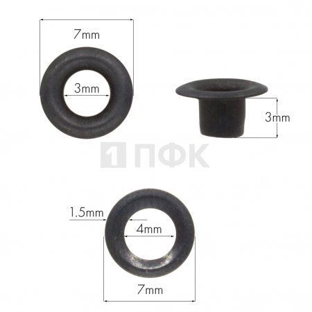 Люверсы №17 3мм сталь цв оксид (уп 5000шт)