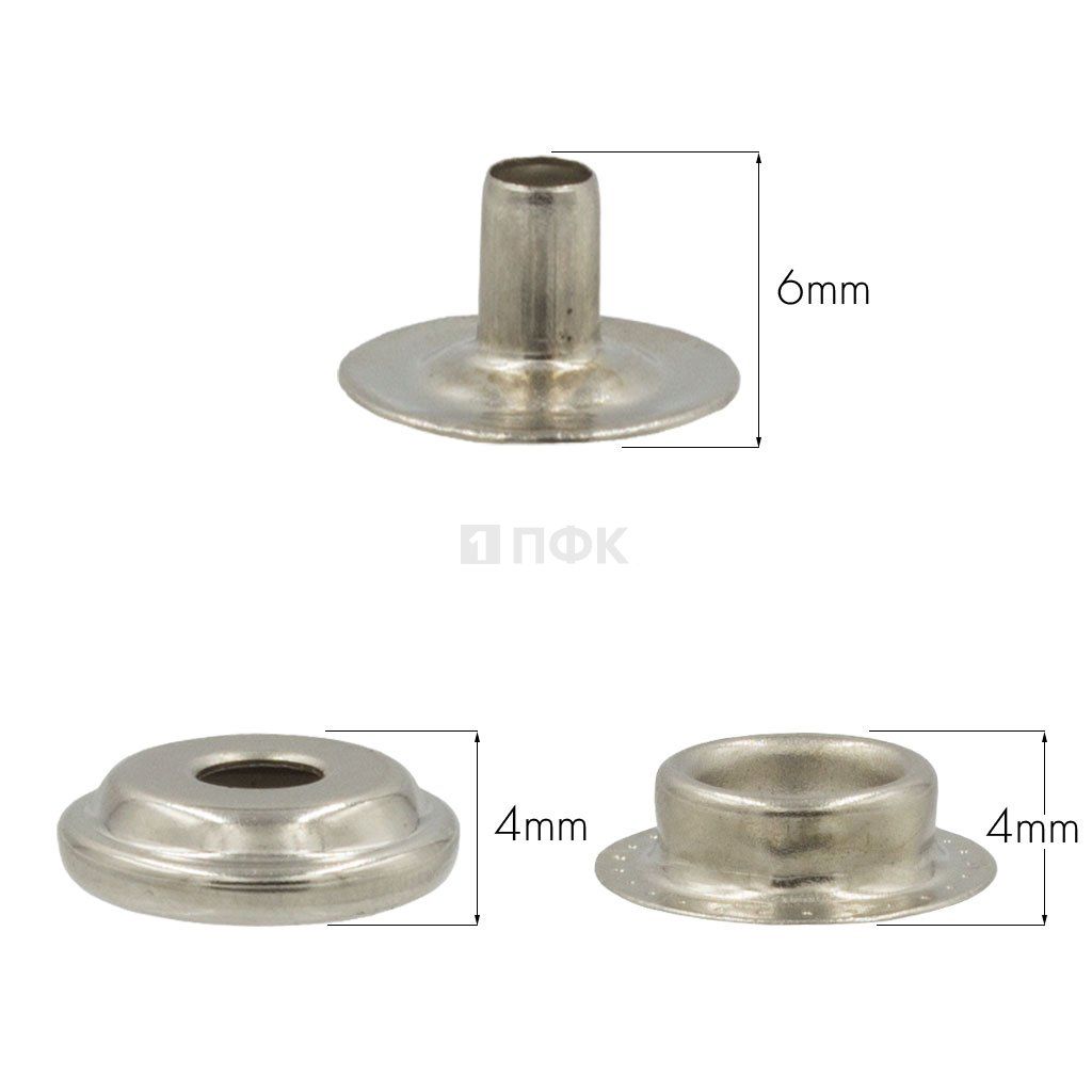 3 Части кнопки для одежды 15мм №61 сталь цв никель (уп 720шт) STRONG — ПФКР 3 Части кнопки для одежды 15мм №61 сталь цв никель (уп 720шт) STRONG