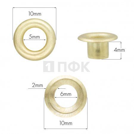 Люверсы №3 5мм сталь цв золото (уп 5000шт) Люверсы №3 5мм сталь цв золото (уп 5000шт)