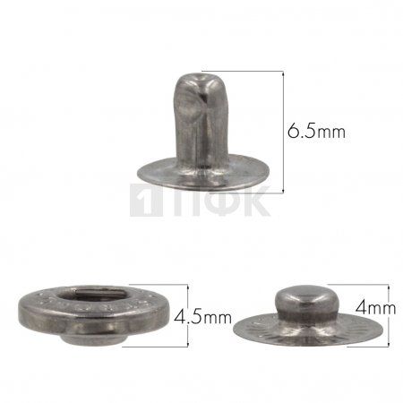 3 Части кнопки для одежды 12,5мм Альфа сталь цв никель тем (уп 1440шт) STRONG  3 Части кнопки для одежды 12,5мм Альфа сталь цв никель тем (уп 1440шт) STRONG