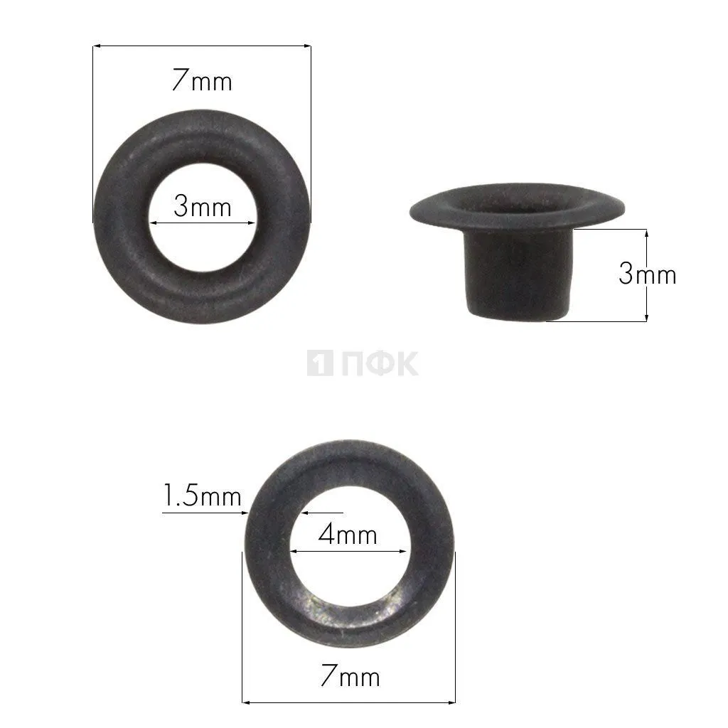 Люверсы №17 3мм сталь цв оксид (уп 5000шт)