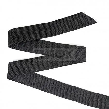 Резинка вязанная уплотненная 30мм цв черный (уп 50м/400м) Резинка вязанная уплотненная 30мм цв черный (уп 50м/400м)