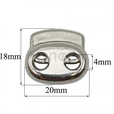 Фиксатор для шнура пластик 8398 цв никель (уп 500шт)