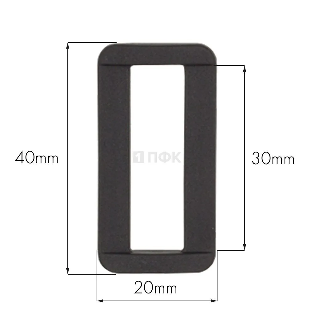 Пряжка-рамка пластик 30мм ПП цв черный (уп 1000шт/10000шт) ПФК