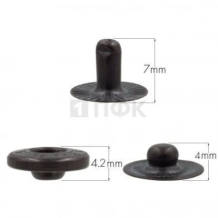 3 Части кнопки для одежды 12,5мм Альфа нерж цв оксид (уп 1440шт) DNG 