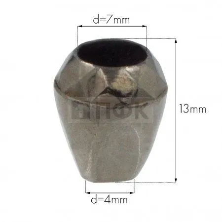 Наконечник для шнура пластик 8422 цв никель тем (уп 1000шт)