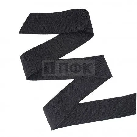 Резинка тканая 40мм 24 гр/м цв черный (уп 50м/200м)