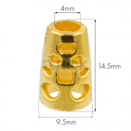 Наконечник для шнура пластик L6 цв золото (уп 1000шт)