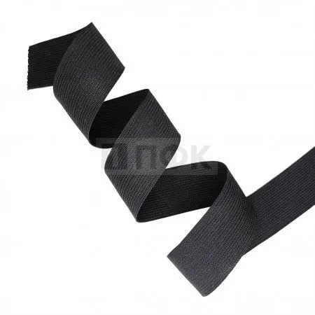 Резинка вязанная 35мм 10.5 гр/м цв черный (рул 40м/уп 360м)