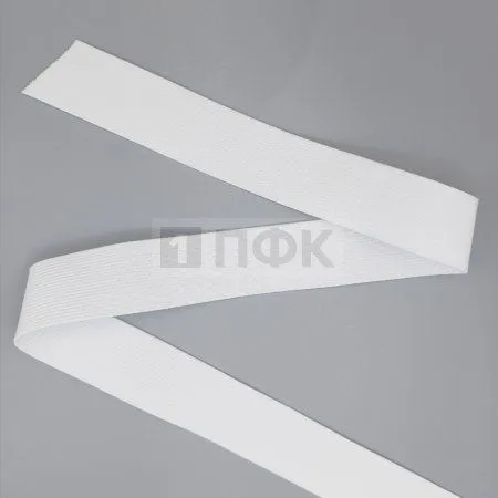 Резинка тканая 30мм 19.8 гр/м цв белый (уп 40м/400м)