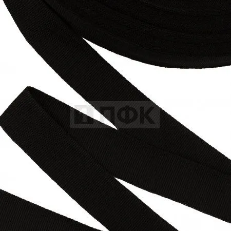 Стропа окантовочная 25мм 6,41 гр/м цв черный (рул 100м/уп 1200м) РБ