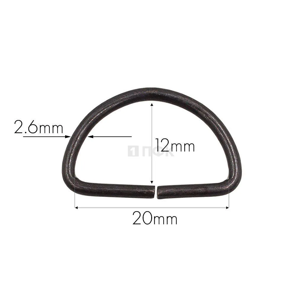 Полукольцо 20мм (толщ 2,6мм) цв оксид (уп 1000шт/10000шт)