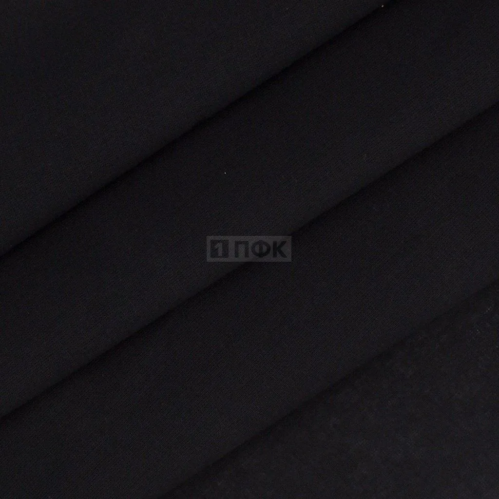 Ткань Бязь 120гр/м2 100%ХБ цв черный (рул 100м) — ПФКР Ткань Бязь 120гр/м2 100%ХБ цв черный (рул 100м)