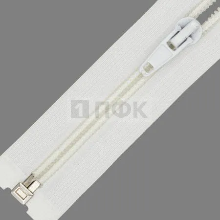 Молния спиральная (витая) тип 5 75см разъем цв 101 белый (уп 100шт)