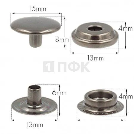 Кнопка для одежды 15мм №61 латунь цв никель тем (уп 720шт) ПФК Кнопка для одежды 15мм №61 латунь цв никель тем (уп 720шт) ПФК