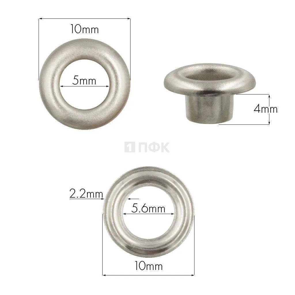Люверсы №3 5мм сталь цв никель (уп 5000шт)