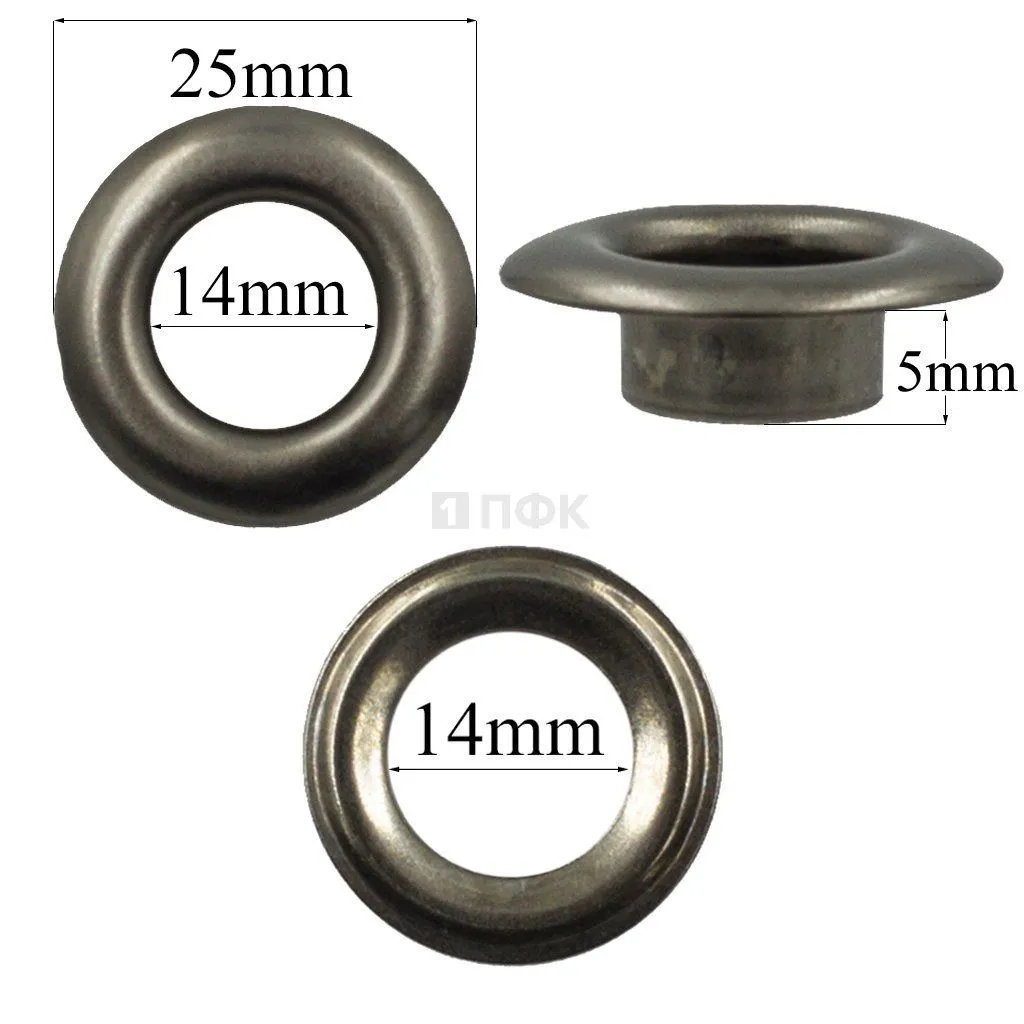 Люверсы №27 14мм латунь цв никель тем (уп 500шт) — ПФКР Люверсы №27 14мм латунь цв никель тем (уп 500шт)