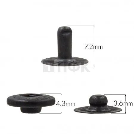 3 Части кнопки для одежды 12,5мм Альфа нерж цв оксид (уп 1440шт) STORM 