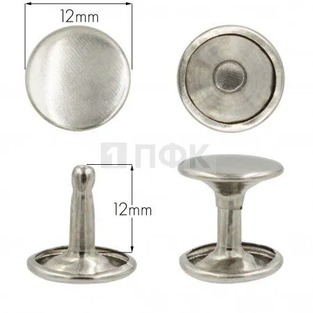 Хольнитены 12х12мм 2-х сторон сталь цв никель (уп 2000шт)