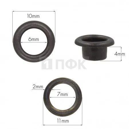 Люверсы №4 6мм сталь эконом цв оксид (уп 5000шт/100000шт) Люверсы №4 6мм сталь эконом цв оксид (уп 5000шт/100000шт)