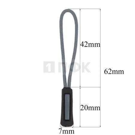 Пуллер для молнии №13 цвет 322 черный + шнур 319 (уп 500шт/10000шт)